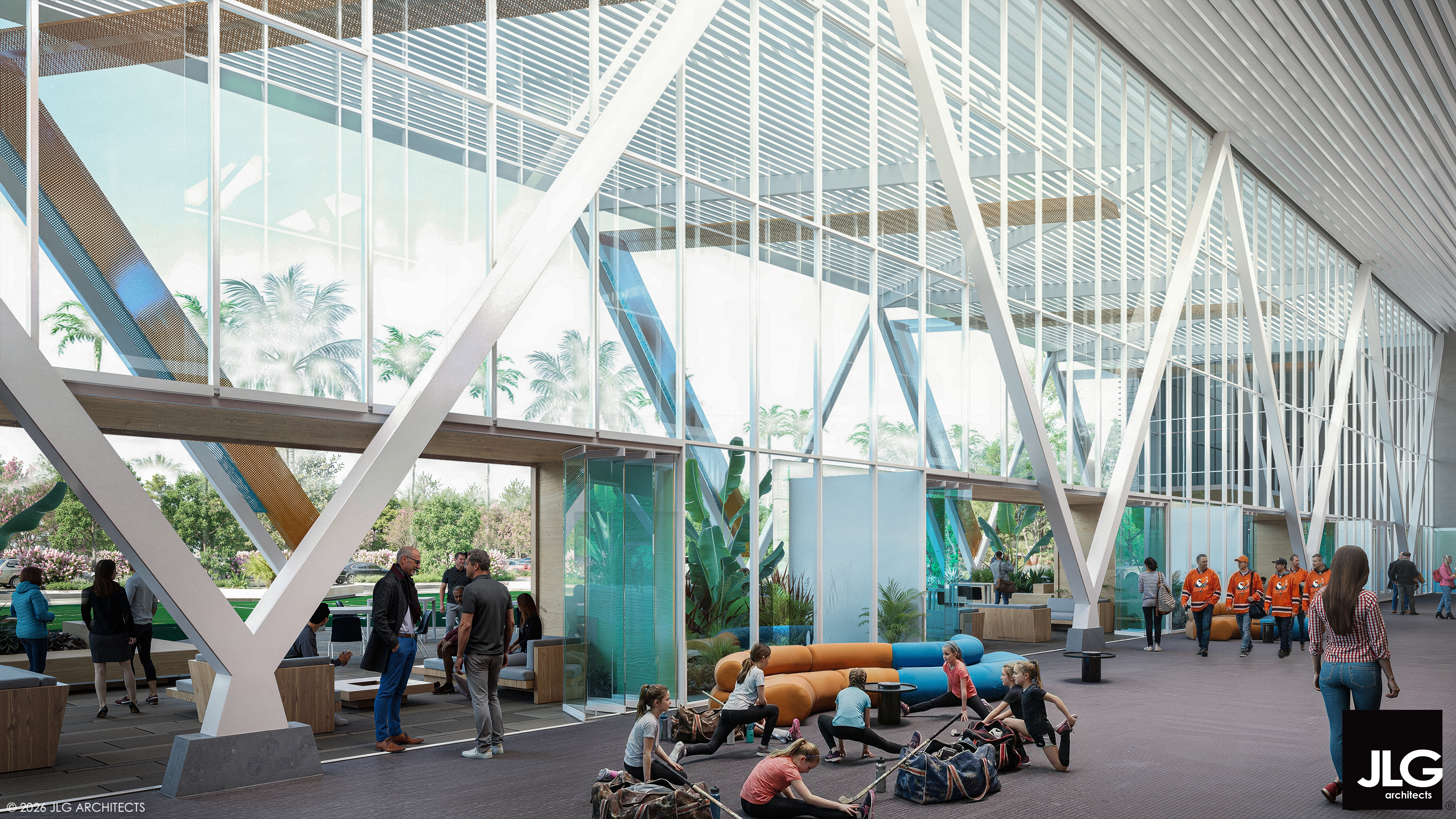 Proposed Escondido Ice facility interior rendering — main ice sheet